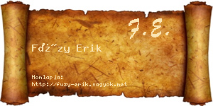 Füzy Erik névjegykártya